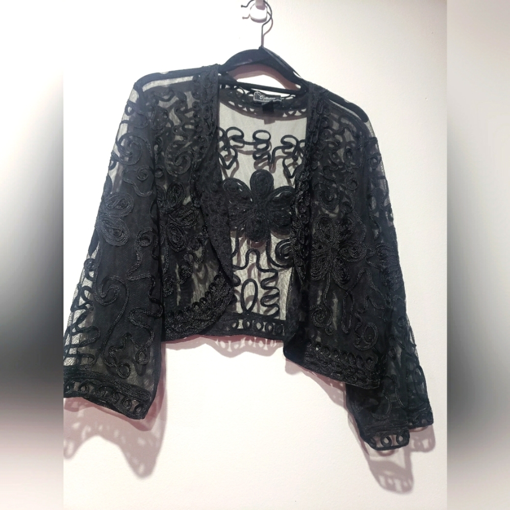 💲🖐🏾/DRESSBARN COLLECTION 18/20W EMBROIDERY DESIGNED BOLERO